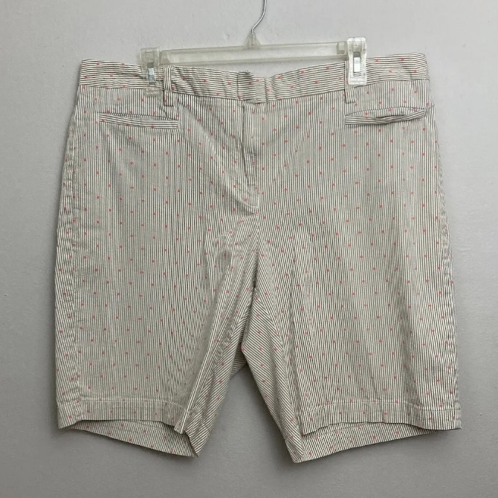 5-10 Lands End Women Chino Shorts Stretch high Rise Size 16 fit 2 bermuda